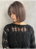 【打越】ボブ×ヌーディーカラー×グレージュ