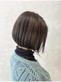 透明感ヌーディカラー×前下がりbob