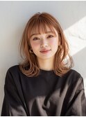 くびれヘア/アプリコットオレンジ/夏のヘアアレンジ/大宮