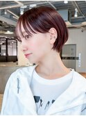 ショート前髪カットおくれ毛韓国ヘア_F0860
