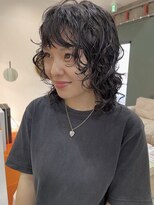 エダメ(EDAME)&nbsp;ふわクシャウルフパーマ/黒髪/ウルフレイヤー