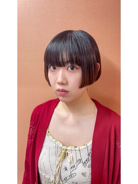 キジ(KIJI) ミニボブ/黒髪ボブ/刈り上げショート/ワイドバング/オン眉