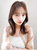 大人ガーリー/ダークアッシュ/ミディアムレイヤー似合わせカット