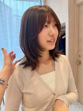 オン キャナルシティ博多前店(on) 【晴音】ミディアムレイヤー/ブラウンベージュ/ミディアム/20代