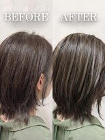 バームヘア(balm hair)&nbsp;髪質改善カラー×白髪ぼかしハイライト大人ボブ