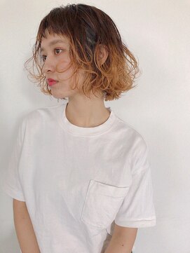 ディッセンバー 渋谷(December) 『December』オレンジベージュのグラデーションボブ☆ny