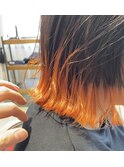パツッとbob/裾カラー/オレンジ