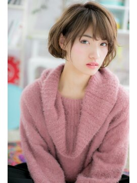 ミック ヘアアンドメイク アップ 駒込店(miq Hair&Make up) くせ毛風とろみカール＆くすみカラー耳かけフェミニンボブ