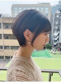 【津賀　涼】ショートグレージュカラーボブウルフココアベージュ