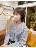 外ハネボブ。アッシュブラウン。