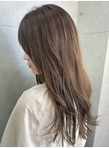 オリーブベージュ/オリーブカラー/ロングヘア