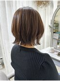 レイヤー軽やかボブ/マロンベージュ/くすみベージュ