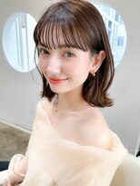 レア 表参道(L'ea)&nbsp;くびれヘアアプリコットオレンジ夏ヘアハイライトカラー