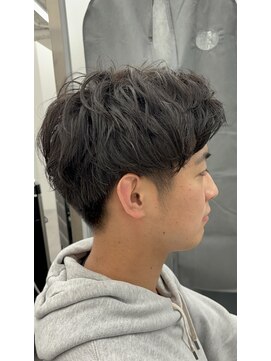 ジエクト アイロ 江坂駅前店(The Ect ilo) メンズショート ニュアンスパーマ ダークアッシュ