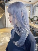 ネハス ナガオカ(nehus.nagaoka)&nbsp;ブリーチ/透明感カラー/ウルフレイヤーロング/ボブルフ