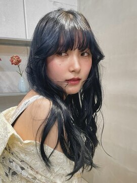 フェブミエル(fev miel) レイヤーカット×ダークネイビー