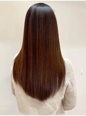 髪質改善ストレート 艶髪 20代 ブラウンベージュカラー 透明感