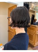 パーマ　ボブパーマ　ショートパーマ　表参道　オリーブグリーン