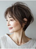大人ショート 白髪ぼかし 脱白髪染め 白髪染め 40代50代60代