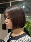 ミニボブ／ワンレン/ゆるふわボブ/ミディアム