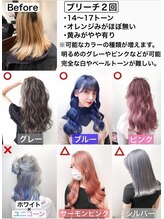 【ブリーチ2回】オレンジみがほぼ無くなり、まだ少し黄みが残っている。カラーできる色が増えてきます！