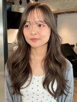 シオン(shion) 顔周りレイヤー前髪カットロングオリーブベージュ_ba592941