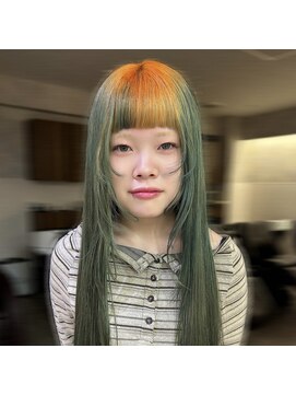 フェイス 石川町 (FACE) 映えるインナーカラー×グリーンヘア