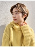 横浜西口/グレーヘアー メテオストレート ひし形レイヤーボブ