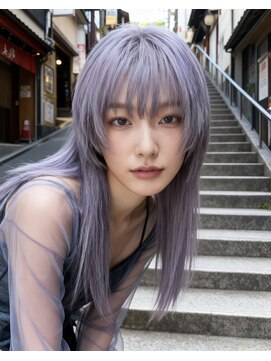 ラフ 原宿(L.a.a.g.f harajuku) ウルフレイヤーカット/ダブルカラー/ラベンダーアッシュ