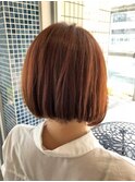 ピンクブラウン×前下がりボブ♪【スタジオアルファプラス】