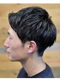 アップバング×ゆるめパーマ