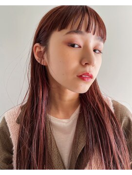 ヤント(yant) ベリーピンク　×  オン眉ロング