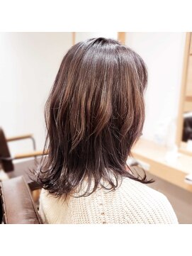 グランルッソ 広島本通(GRAN LUSSO) 髪質改善/ハイライト/ピンクベージュ/斜めバング