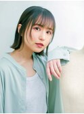 外ハネショートボブ×暗髪アッシュ系カラーで大人イメチェン!!