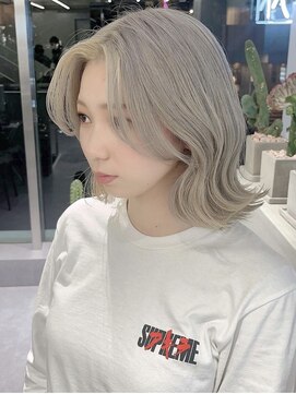 ファイブバイジエクト 堀江(FIVE by The Ect) 顔まわり小顔カット×ホワイトベージュ×エギョモリ韓国風☆9