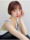 大人ショート大人女子前髪あり丸顔面長エラ張り絶壁 A726