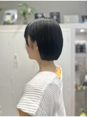 黒髪ボブの/ぱつっとラインのミニボブ【SYUK 高円寺 中野】