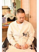 メリケンバーバーショップ フクオカ(MERICAN BARBERSHOP FUK)&nbsp;べリーショートダークアッシュニュアンスパーマ韓国マッシュ