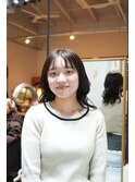 ★美髪ミディアム＃モテ髪＃抜け感＃外ハネウェーブ＃韓国巻き