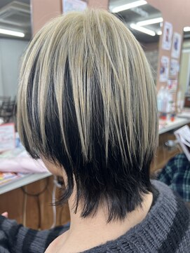 美容室 夢追い人 アンブレラカラーベージュ