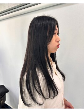 エンディアリング 東銀座(Endearing) 黒髪/グレーベージュ/レイヤーロング/前髪パーマ/銀座/東銀座