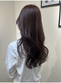 ロング  ×  ツヤ感ベージュ