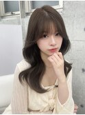 韓国ヘア/オリーブベージュ/顔周りカット　上野