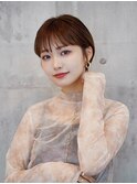 20代30代ミニボブココアブラウン小顔美肌ストレート丸み