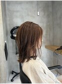調布レディースカットレイヤーボブカット赤み消しカラー
