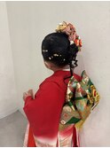 七五三★上品クラシカル和装アップ×金箔アレンジ