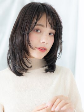 ツヤ髪伸ばしかけ大人可愛いレイヤーカットs小山20代30代40代