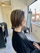 ソイクフ(SOY KUFU)&nbsp;外ハネボブバレイヤージュミニボブミルクティーベージュ