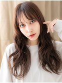 ゆるふわロング/ショコラブラウン/ダークブラウン/無造作/20代e