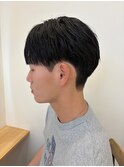 アップバング 刈り上げ 黒髪